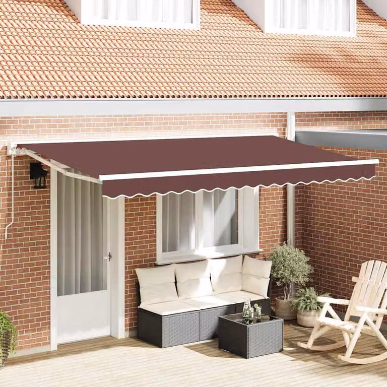 Maison Exclusive - Telaio per tenda da sole marrone 400 x 200 cm in poliestere con rivestimento in PU