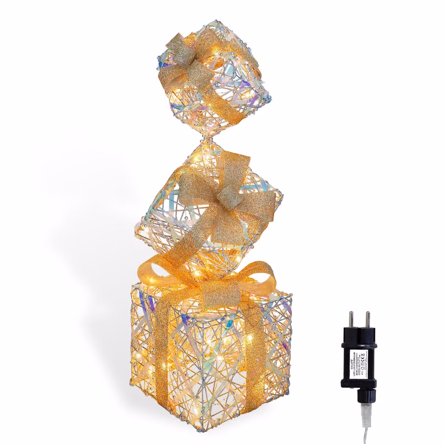 CCLIFE LED Scatola regalo 3pcs, spina di rete Scatola di Natale Natale Illuminato luci fiabesche decorazione di Natale, CushHom