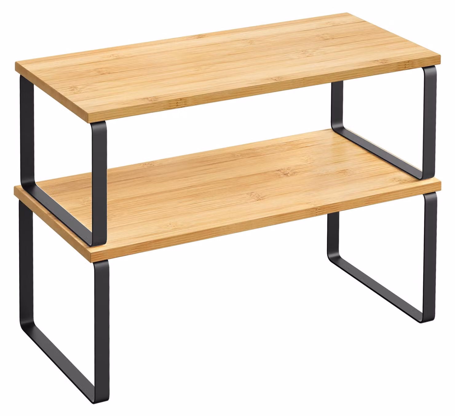 Omgoods - Porta spezie espandibile - Ripiano per cucina - Organizzatore - Impilabile - Metallo/Legno - Supporta fino a 15 kg per ripiano - Ripiano portaoggetti