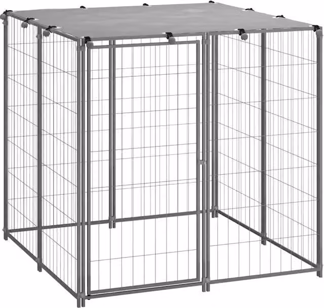 Cuccia per cani in metallo argento resistente alle intemperie L/P/H: 110 x 110 x 110 cm