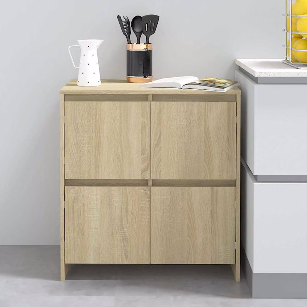 Credenza vidaXL in Rovere Sonoma e MDF, Colore Marrone e Beige, L 70 cm x P 41 cm x H 75 cm