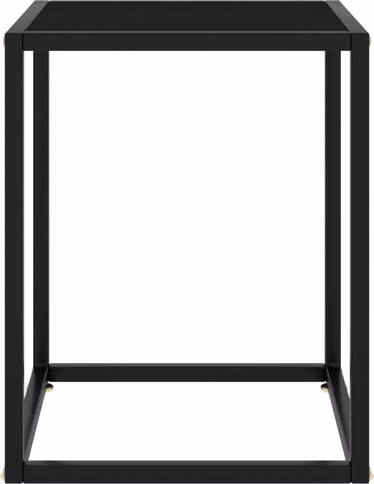 Tavolino da Salotto Nero con Vetro Nero 40x40x50 cm