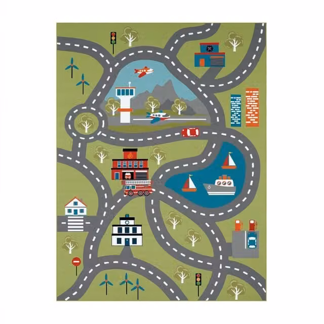 Tappeto per bambini Bini verde quadrato 200 x 200 cm