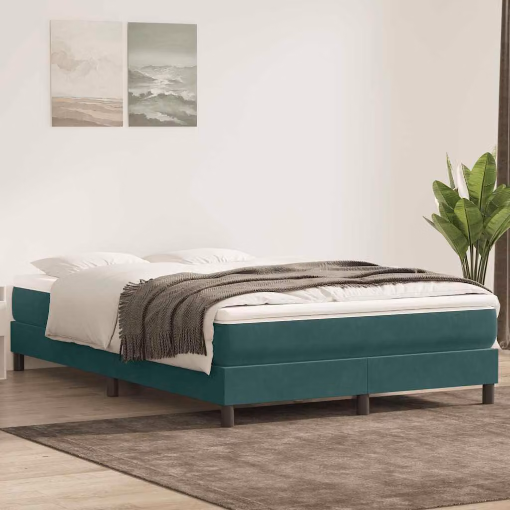 Maison Exclusive - Letto a Molle senza Materasso Verde Scuro 160x220 cm Velluto