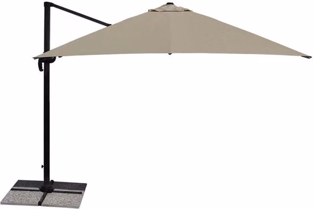 Ombrellone a palo laterale Antibes Maffei in alluminio, Melange cenere, L: 300 cm, P: 400 cm