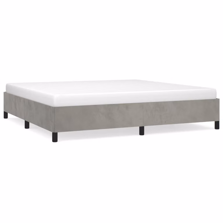 Giroletto senza Materasso Grigio Chiaro 200x200 cm Velluto