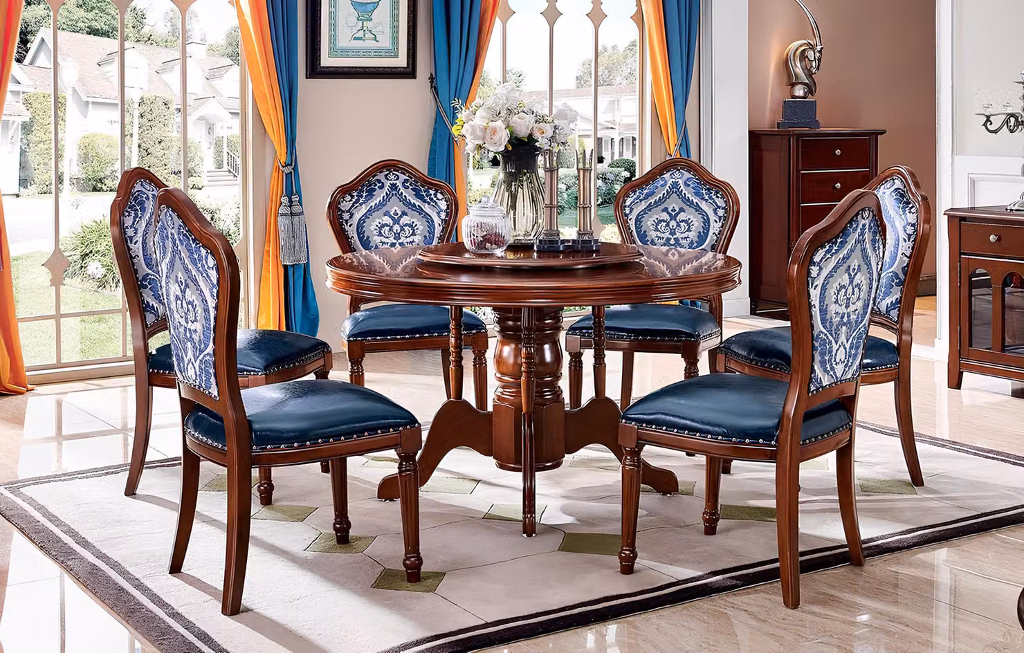Design 6x Stühle Esszimmer Möbel Essgruppe Holz Stuhl Einrichtung Lehnstuhl