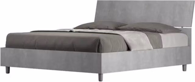 Letto matrimoniale contenitore doppia alzata 160x200 testata inclinata cemento Demas