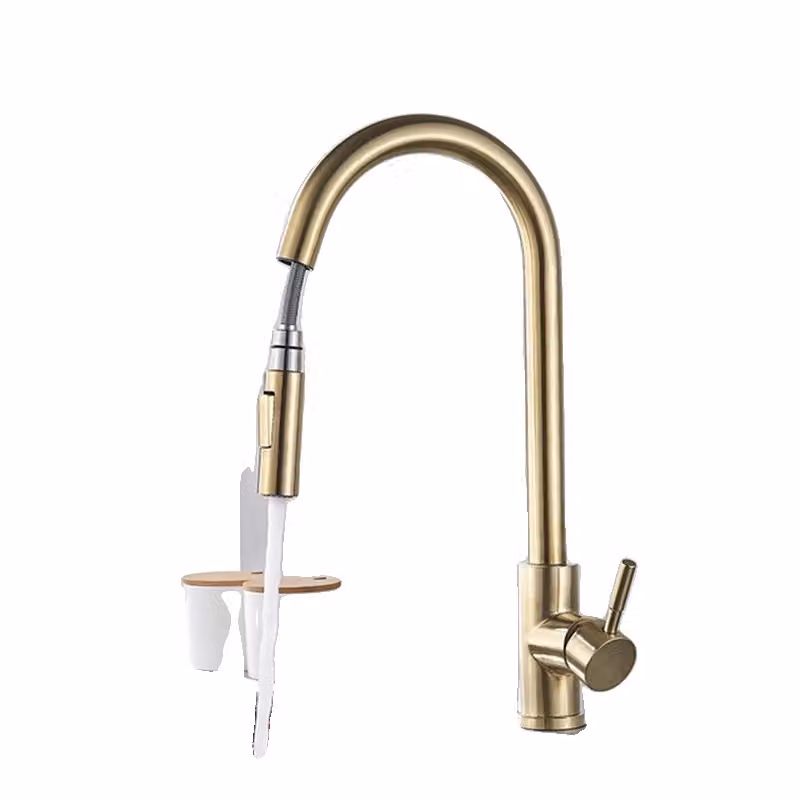 Rubinetto da cucina, con funzione spray estraibile, comando monoleva, colore: blu intenso