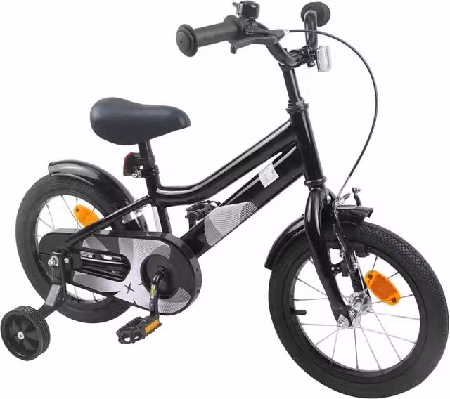 Bicicletta per bambini DESIGN IN da 14 pollici in metallo e gomma, colore nero – 1
