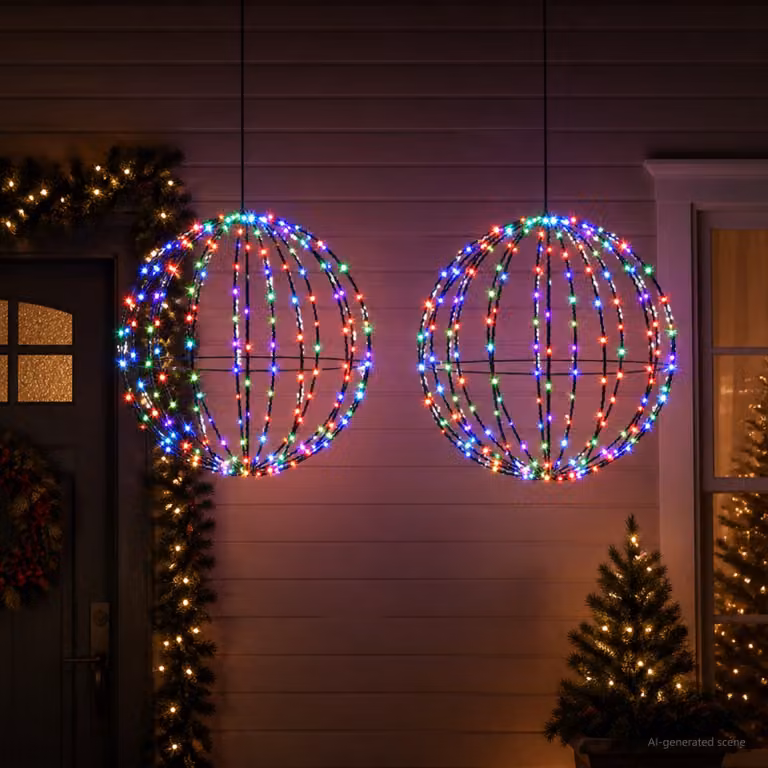 vidaXL Luce a punta di Natale 2 pz 384 LED Multicolore