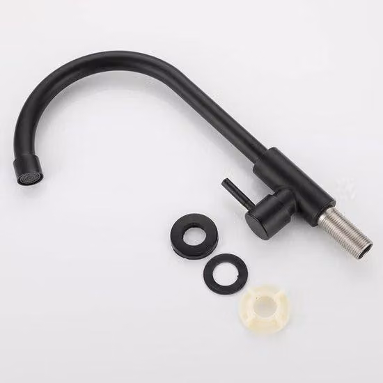 Rubinetti da cucina neri | Rubinetto da cucina in acciaio grezzo con accessori di montaggio