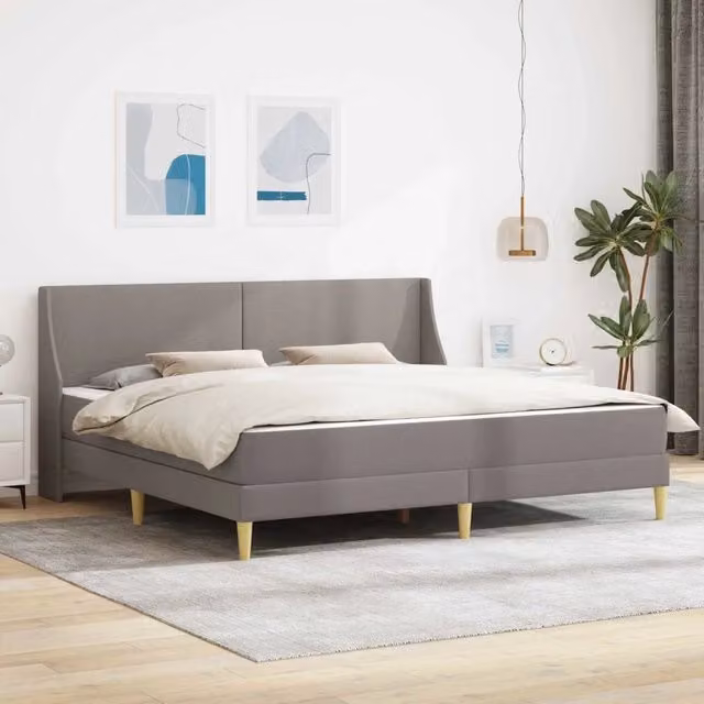 Struttura letto con materasso Tortora 200 x 200 cm Poliestere 3414757