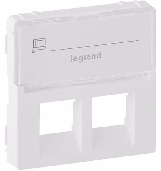 Legrand Valena Life copertura RJ11/RJ45 con campo di etichettatura 2-gang ultra bianco 755480