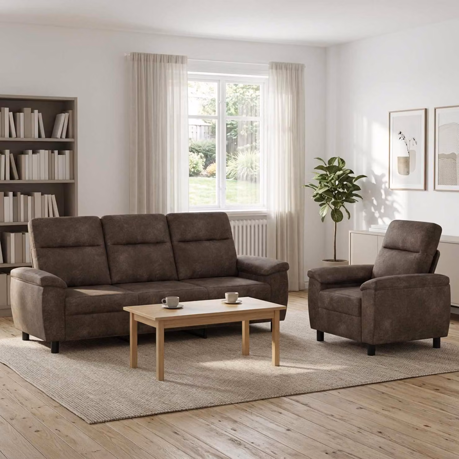 Set di 2 divani moderni vidaXL in pelle sintetica grigio scuro per soggiorno