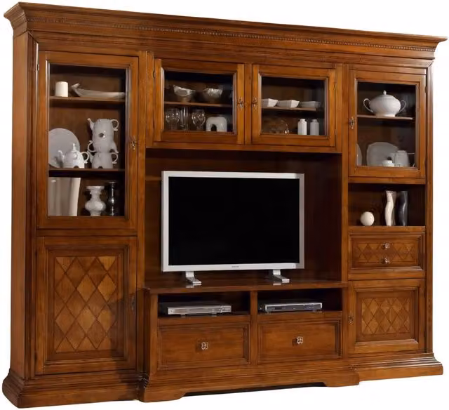 Parete attrezzata Bassano in legno noce color marrone Mobili 2G L/P/H: 305 x 57 x 235 cm – 1