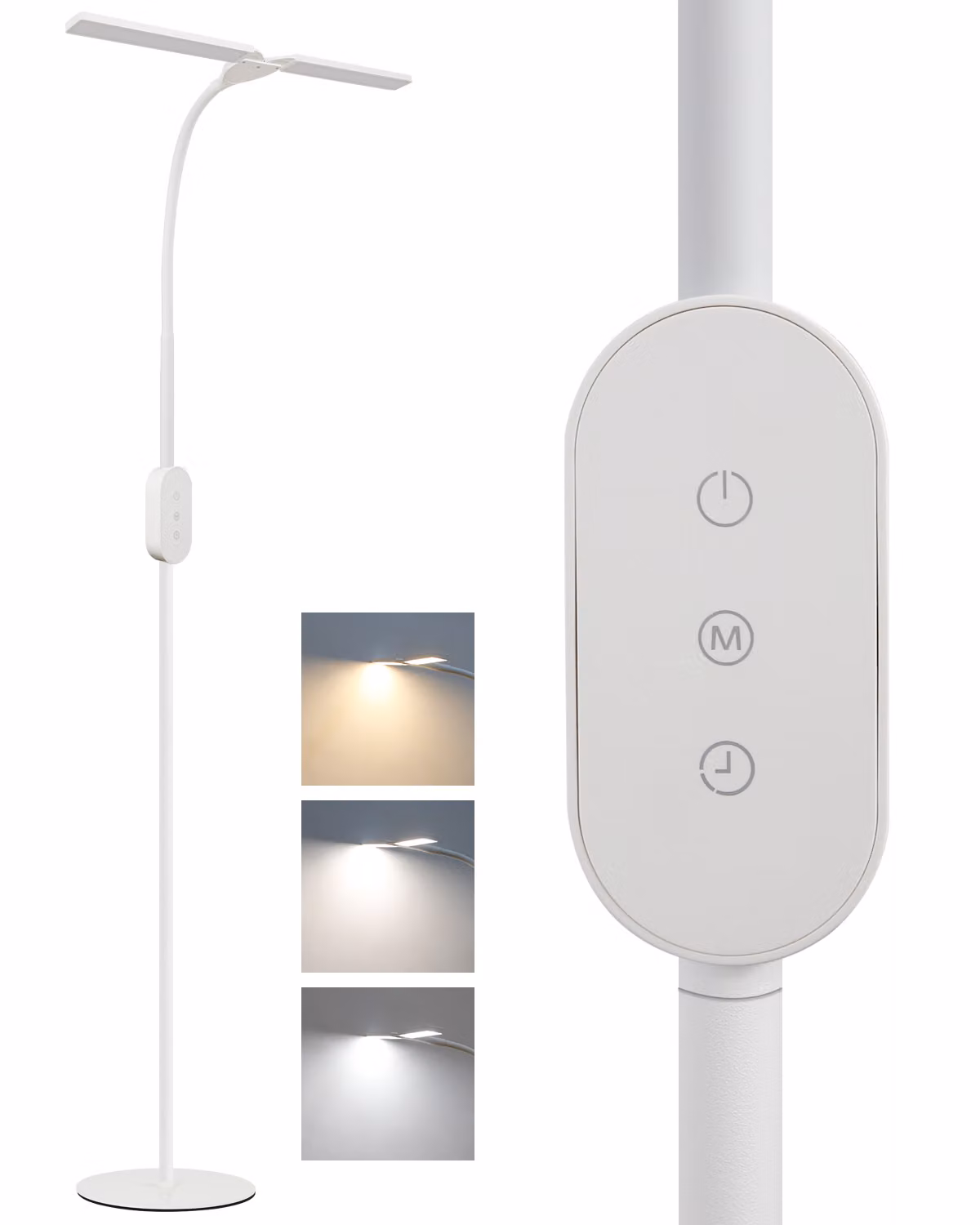 ZMH lampada da terra LED dimmerabile lampada da lettura per soggiorno - lampada da terra nera 9W con timer e funzione di memoria luminosità e temperatura colore regolabile lampada da terra touch per camera da letto altezza: 158CM