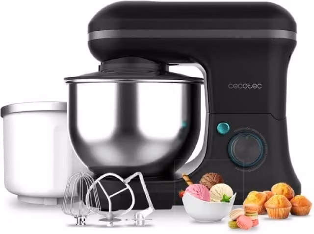 Impastatrice Planetaria Cecotec Cecomixer Merengue Black con Ciotola da 5L e Funzione Ice-Cream 1200W – 1