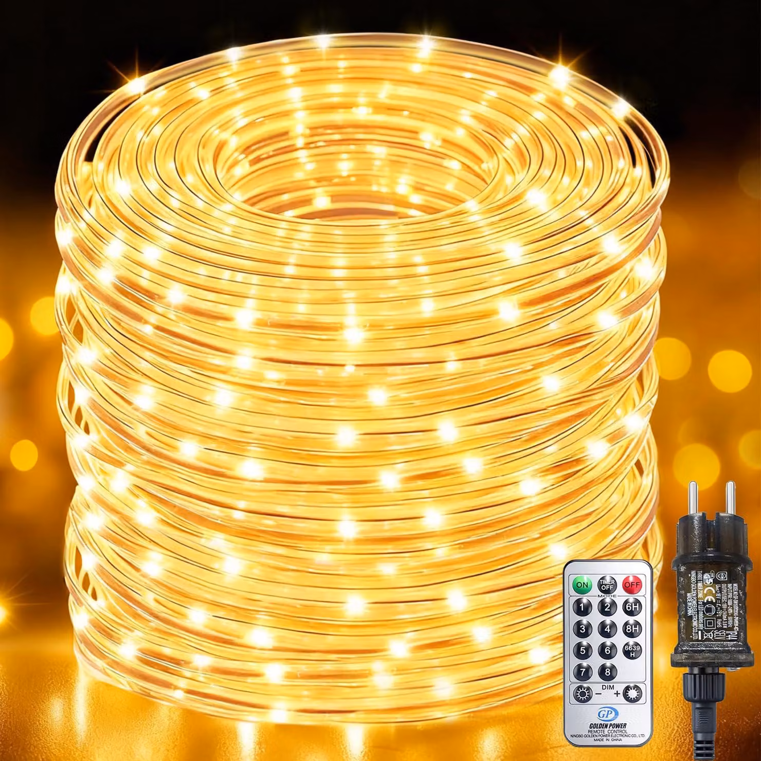 Striscia luminosa da 20 metri, con 400 LED, dimmerabile, grado di protezione IP44, con telecomando