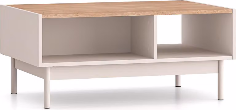 FURNLUX Tavolino Dunea Oak And Beige 90cm / Colore principale: Beige / Dimensioni: 90 x 40 x 60 cm