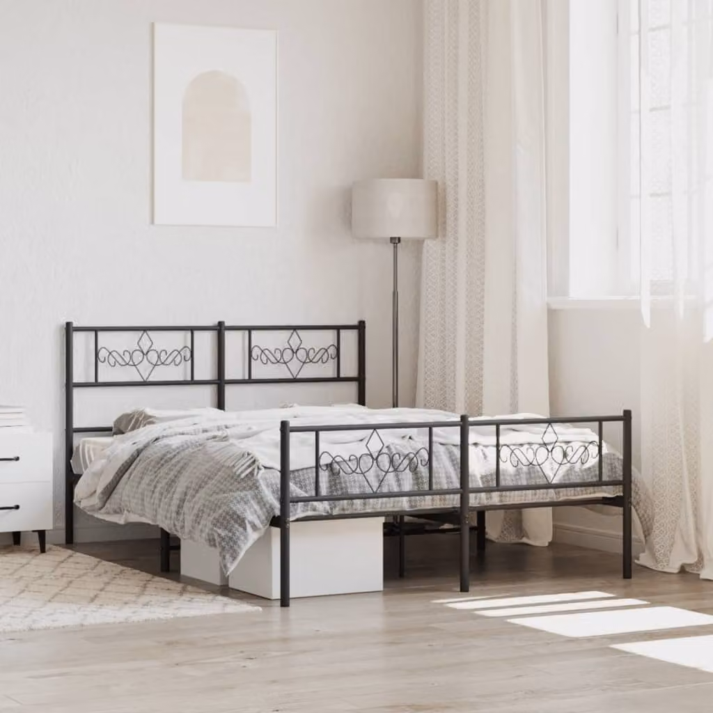 vidaXL Letto con Base a Sollevamento e Struttura in Metallo Nero L/P/H: 120 x 200 x 90 cm