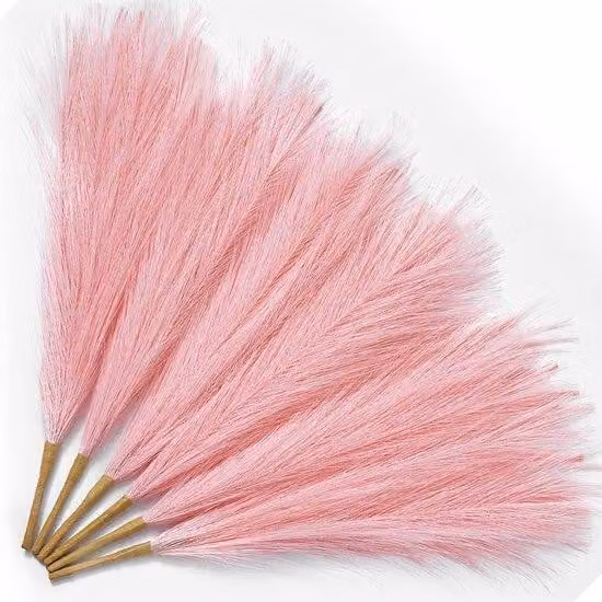 Decorazione in erba sintetica rosa, 45 cm, 6 pezzi, Blush, decorazione per interni
