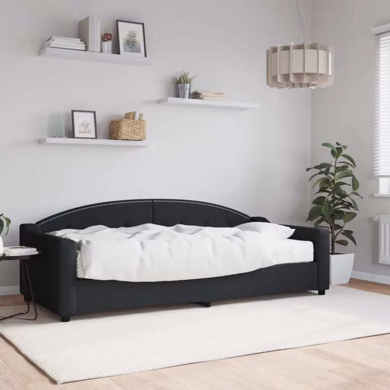 Maison Exclusive - Divano letto con materasso nero 90x200 cm in tessuto