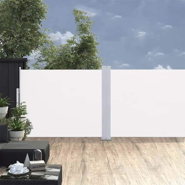 The Living Store Tenda laterale estensibile crema 140 x 1000 cm