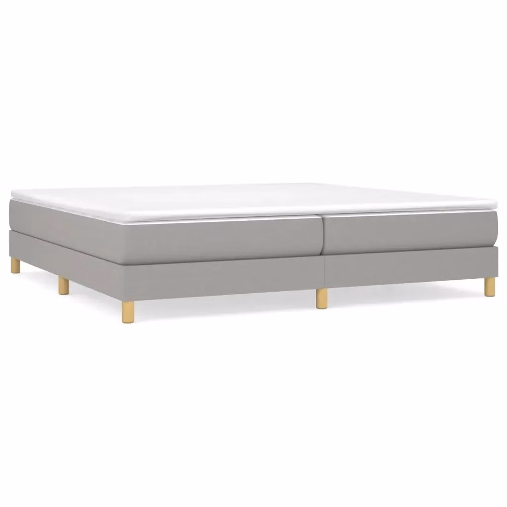 Letto Ibrido vidaXL con Materasso a Molle e Struttura in Legno, Grigio e Bianco, L/P: 200 x 200 cm – 2
