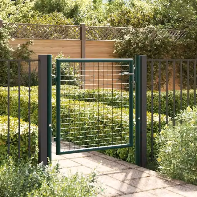 Cancello singolo a battente vidaXL in acciaio verde L: 100 cm, H: 75 cm – 1