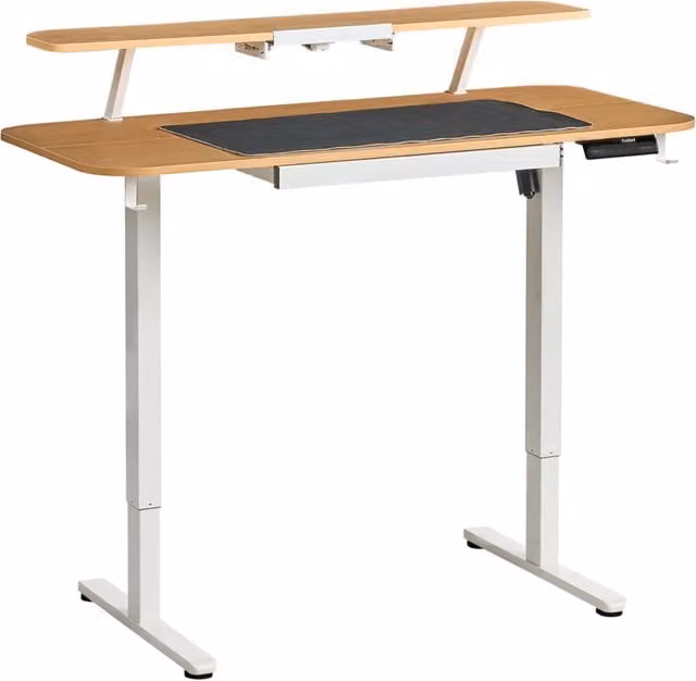 Lampada da tavolo elettrica regolabile Marrone chiaro Piano in acciaio bianco con gambe 120 x 60 Stand and Sit Home Office Stand and Sit Tappetino per mouse Design scandinavo moderno