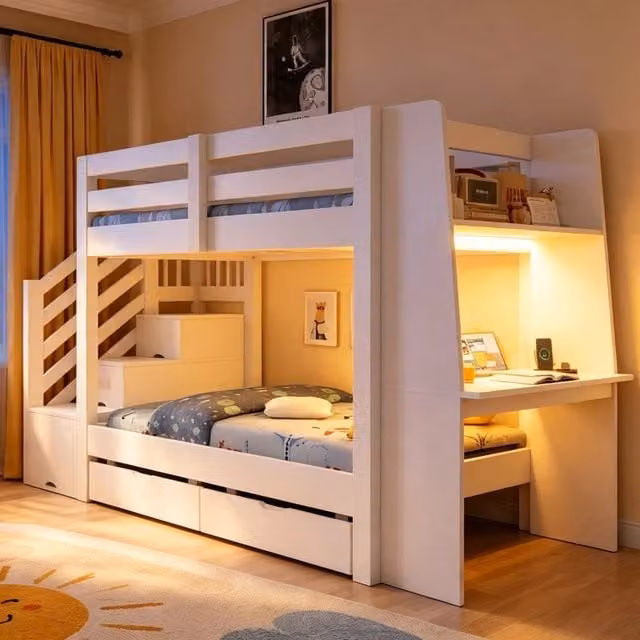 letto a castello in legno bianco 90 x 200 cm
