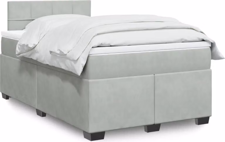 Maison Exclusive - Giroletto a Molle con Materasso Grigio Chiaro 120x200cm Velluto