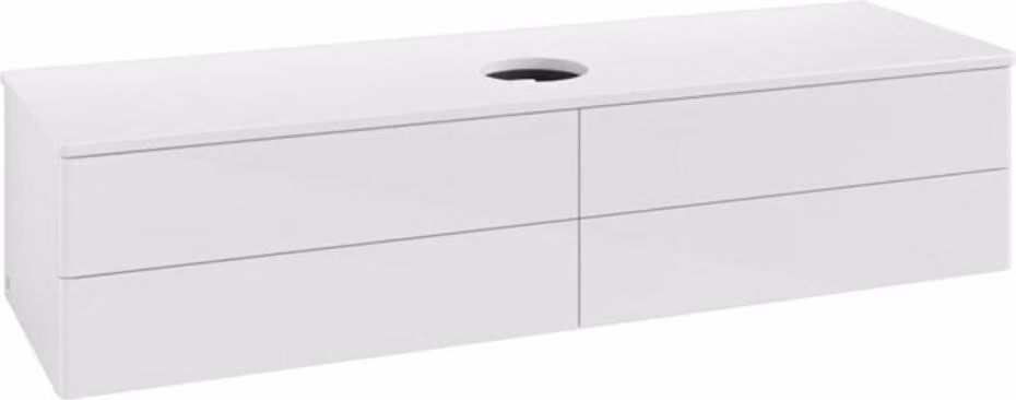 V&B Mobiletto senza struttura frontale - illuminazione Antao 160x50cm, WBP colore Lac, laccato bianco