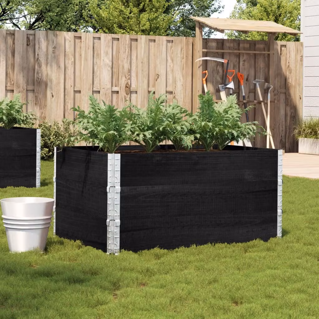 Fioriera da giardino rialzata vidaXL in legno di pino nero L: 120 cm, P: 80 cm