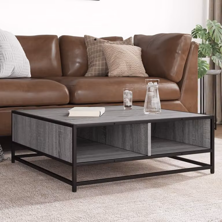 Maison Exclusive - Tavolino grigio Sonoma 80x80x30 cm Materiale ligneo e metallo