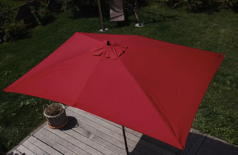 Ombrellone Florida, ombrellone da giardino, 2x3m poliestere/legno 6kg ~ bordeaux
