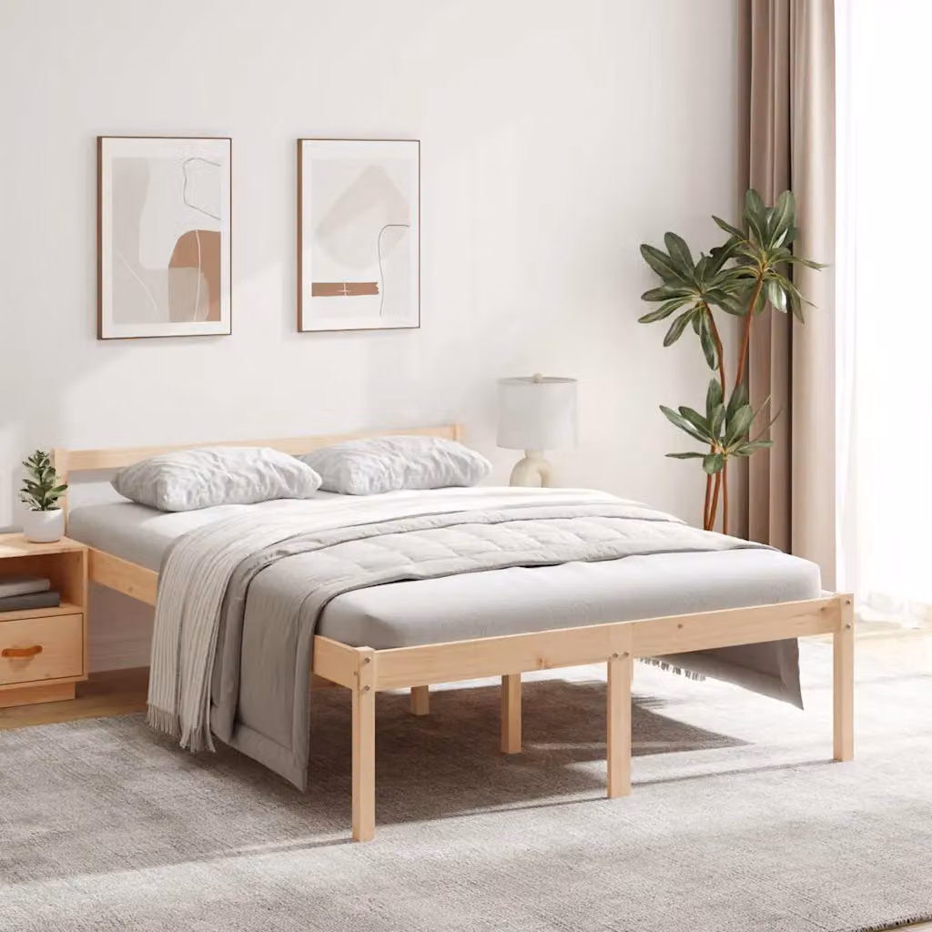 Letto per anziani vidaXL in legno massello di pino rustico L/P: 140 x 190 cm