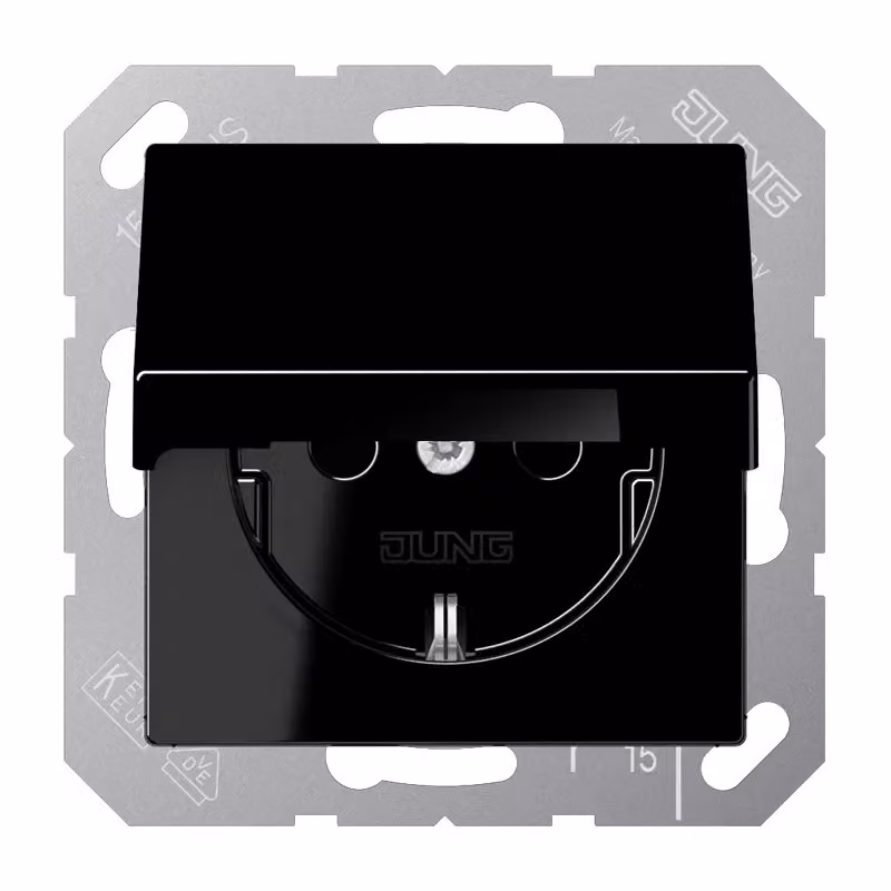 Jung A1520KIKLSW Presa SCHUKO® 16 A 250 V ~ nera