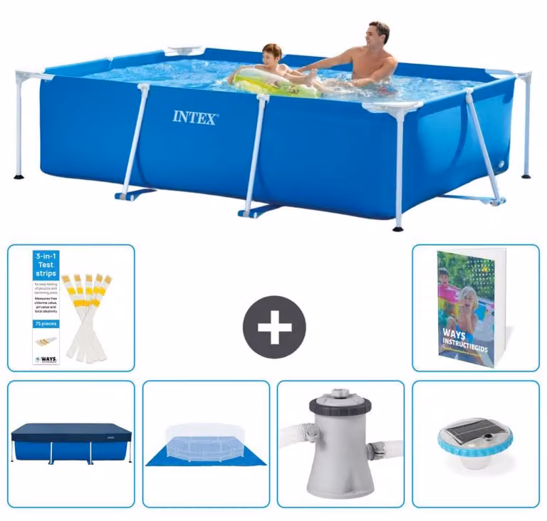 Piscina fuori terra rettangolare - 260x160x65 cm - composta da 5 elementi, modello S74