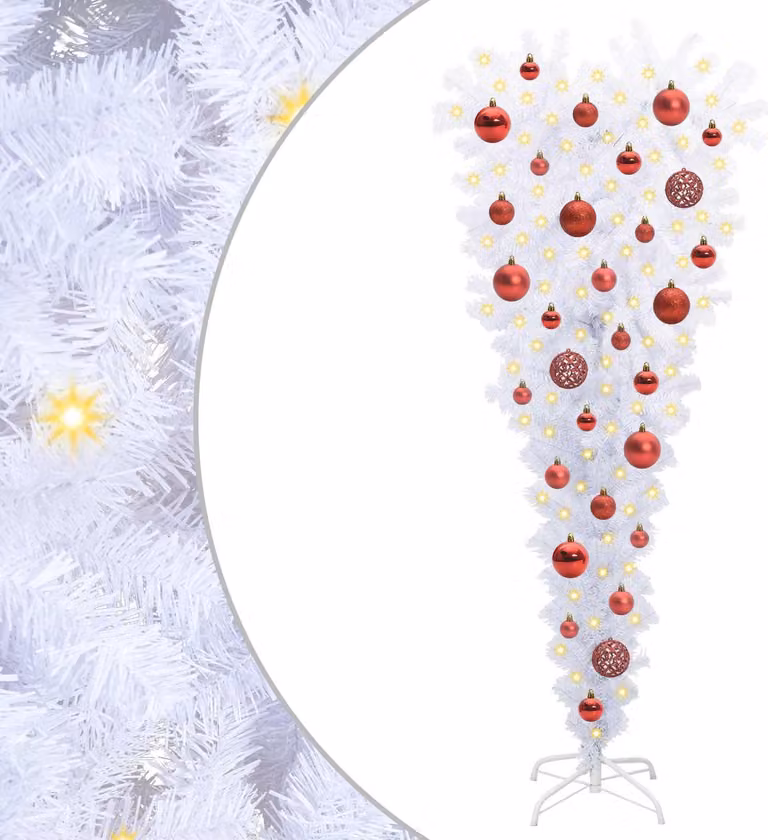 Albero di Natale artificiale Bianco 120 cm PVC e Acciaio