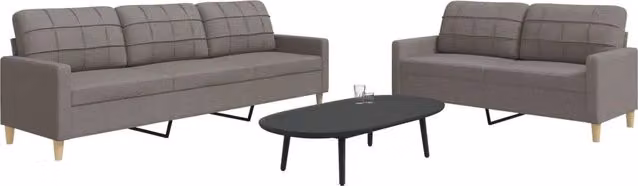 Set di Divani 2 pz Tortora in Tessuto 3278326