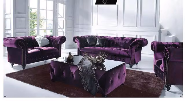 Designer Sofagarnitur 3+2+1 Textil Sofa Couch Chesterfield Polster Garnitur