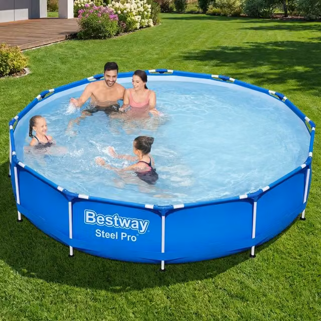 Piscina fuori terra rotonda Bestway Steel Pro blu Diametro: 366 cm, Altezza: 76 cm