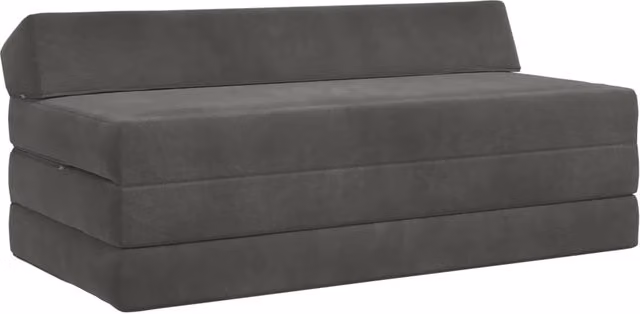Divano Letto Pieghevole Moderno vidaXL in Tessuto Grigio L: 120 cm, P: 60 cm, H: 49 cm