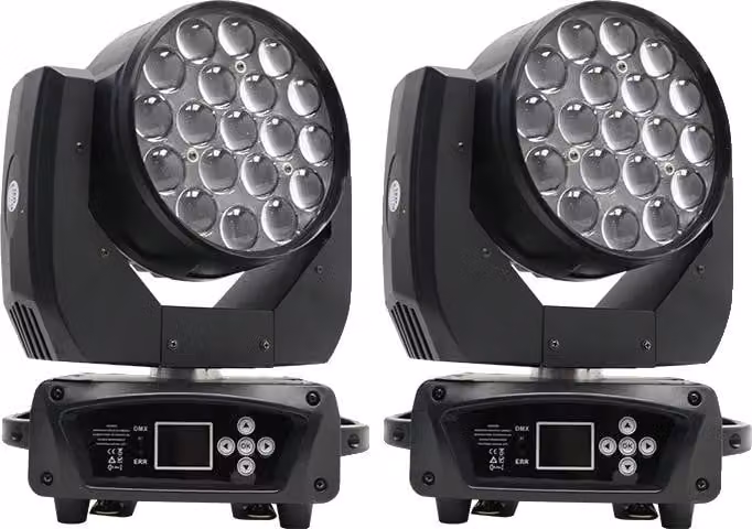 Faro mobile, funzionalità zoom, controllo DMX avanzato, 2 pezzi, spina UE