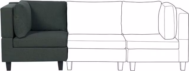 Poltrona angolare imbottita in tessuto BELIANI Verde, design moderno per il tuo living