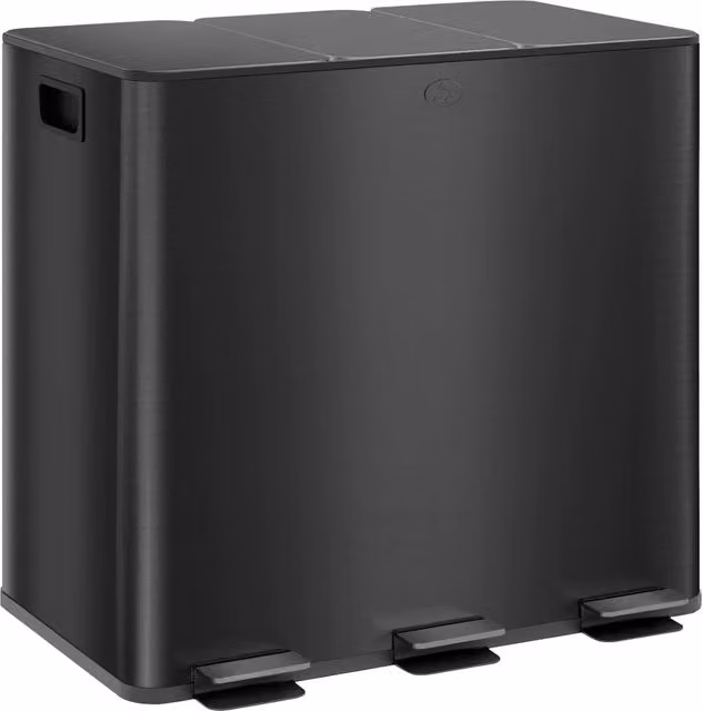 Cestino 3 Scomparti 45L ¨C Minimal ¨C Nero, Deodorante, Soft-Close