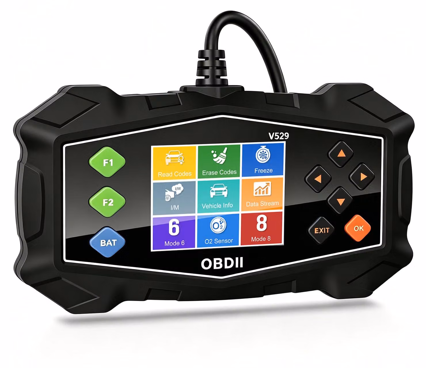 Scanner OBD2 portatile con schermo a colori da 2,8 pollici, tester della batteria e visualizzazione dei dati in tempo reale