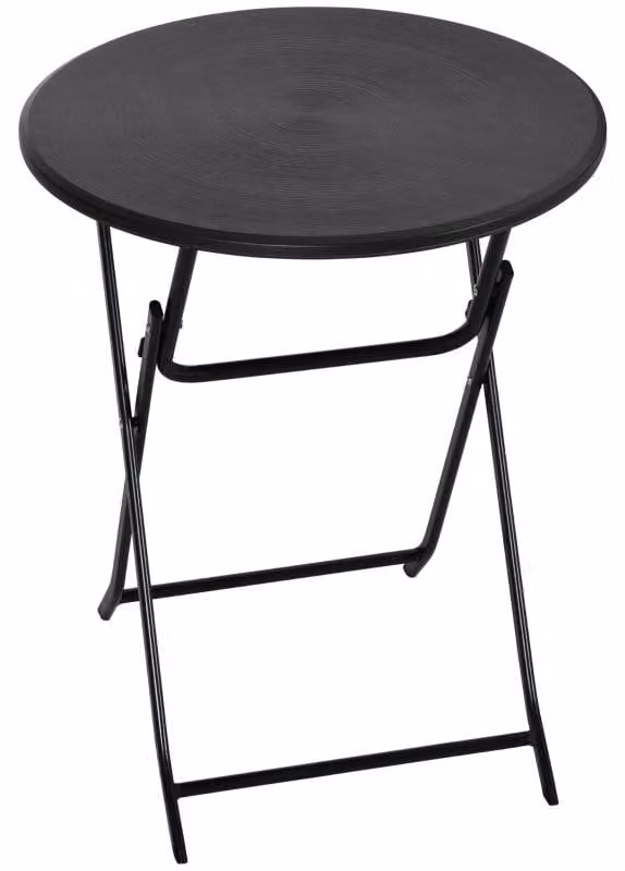 Tavolo da giardino rotondo pieghevole per 2 persone | Colore: Grigio scuro | Dimensioni: 60x60x73 cm